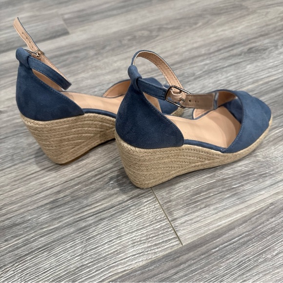 Blue Espadrille Wedge Sandals - Picture 6 of 6